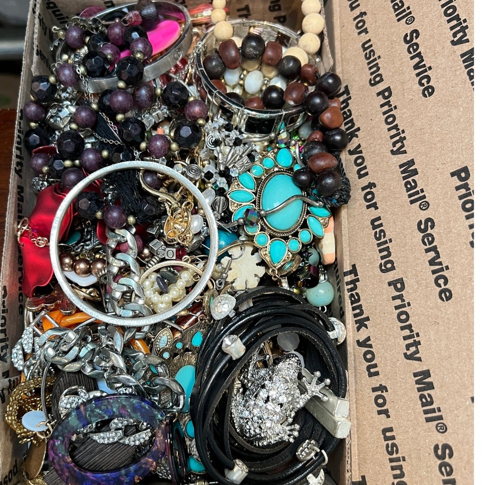 3 Lbs Craft Jewelry Lot Broken Repair Repurpose Wear Resell